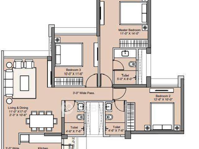3 BHK Flat In Sunteck Sky Park For Sale In Mira Road