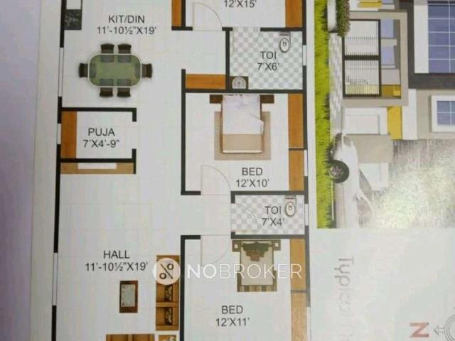 3 BHK Flat In Sai Nirman Classic 2, Pragathi Nagar for Rent In Gajularamaram
