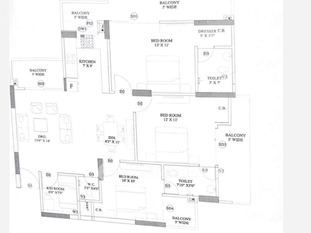 3 BHK Flat In Skb Gold Coast for Rent In Crossings Republik