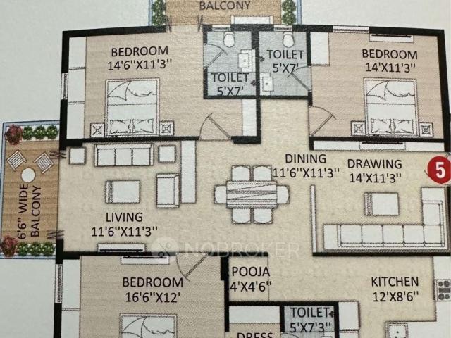 3 BHK Flat In Srr River View for Rent In Narsingi