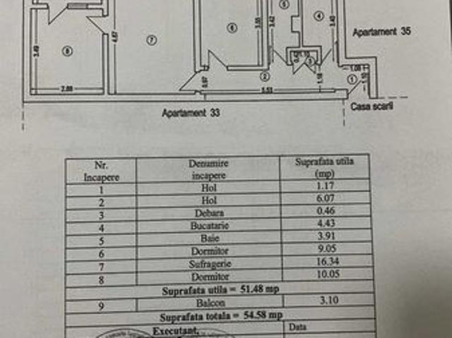 3 camere, apartament de vanzare Constanta judet, Medgidia 9214 •