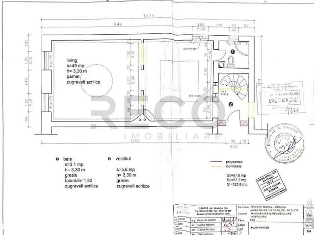 RECO Apartament ultracentral 3 camere 110 mp utili