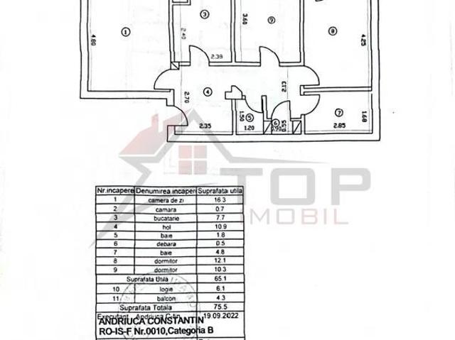 3 camere, apartament de vanzare Iasi judet, Valea Lupului 9273 •