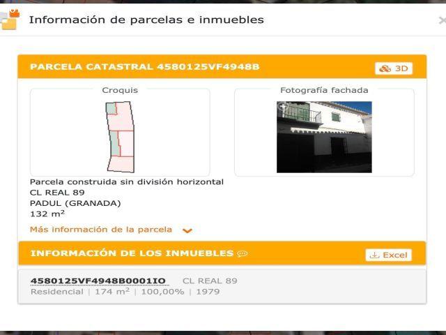 3 CASAS PARA DERRIBAR O HACER GRAN REFORMA EN PADUL, CON SUPERFICIE DE TERRENO DE 420 M Y CONSTRUID