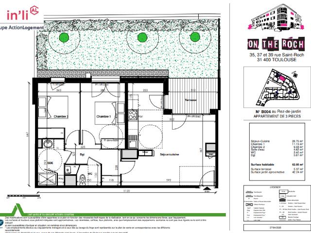3 pièces · 62.05 m²