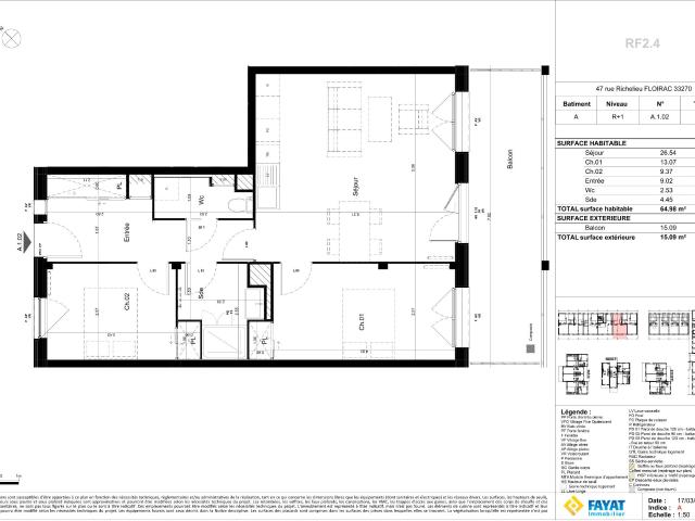 3 pièces · 64.98 m²