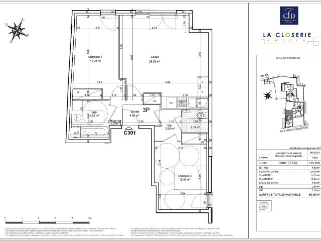 3 pièces · 64.29 m²