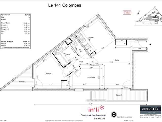 3 pièces · 65.08 m²