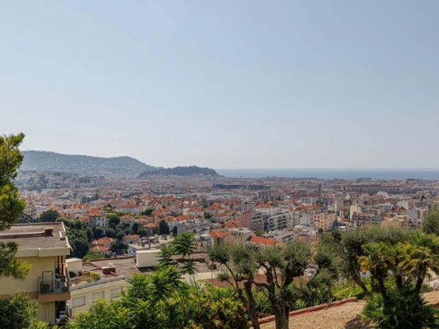 3 pièces avec vue mer, deux terrasses, garage, cave et piscine – Nice Pessicart