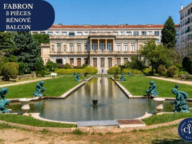 3 Pièces Rénové vue sur jardin Nice Fabron Résidence Les G