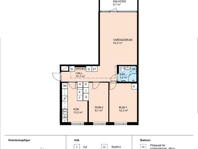 3 rum och kök 69 m² 10 088 kr