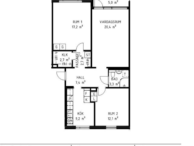 3 rum och kök 79 m² 11 278 kr