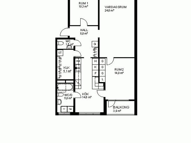 3 rum och kök 87 m² 10 337 kr