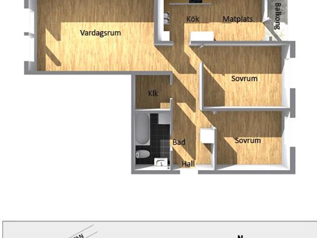 3 rums lägenhet i Centralt 78 m² 8 018 kr
