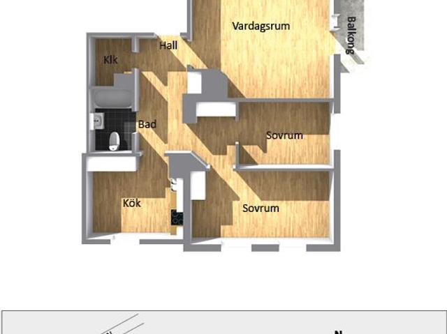 3 rums lägenhet i Centralt 80 m² 8 706 kr