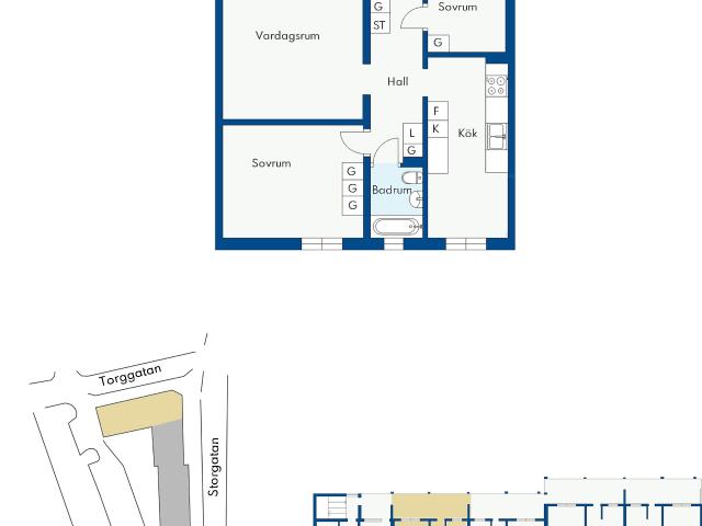 3 rums lägenhet i Karlsborg 71 m² 7 717 kr