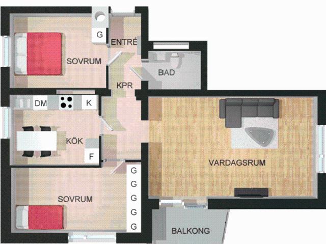 3 rums lägenhet i NÄSSJÖ 81 m² 9 070 kr