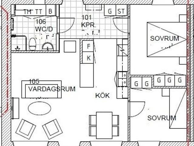 3 rums lägenhet i Sibbhult 66 m² 11 461 kr