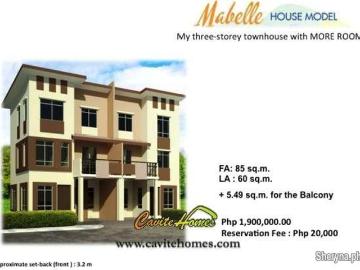 3 Storey, 4 Br, 3TB, Mabelle Townhouse, Imus Cavite House and Lot