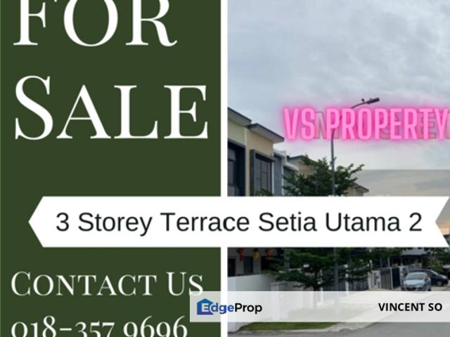 3 Storey Terrace Setia Utama 2 endlot, Setia Alam for 1.25M
