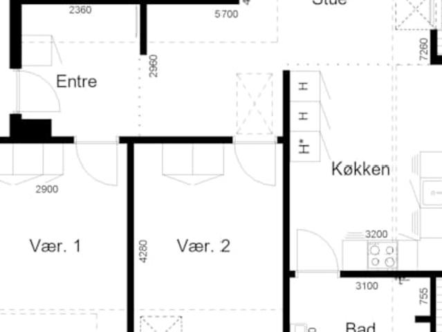 3 værelses lejlighed Callesensgade, 6200 Aabenraa