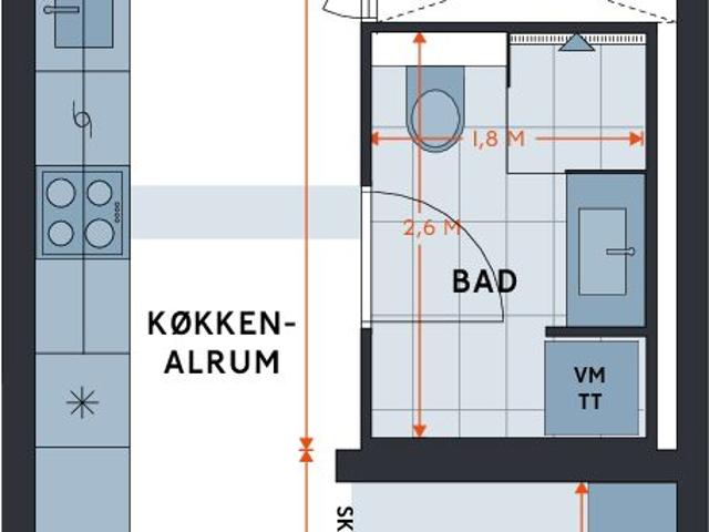 3 værelses lejlighed i København V