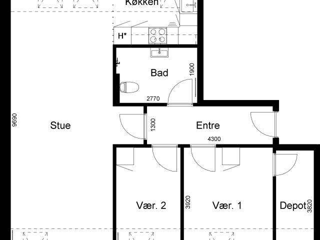 3 værelses lejlighed i Skjern