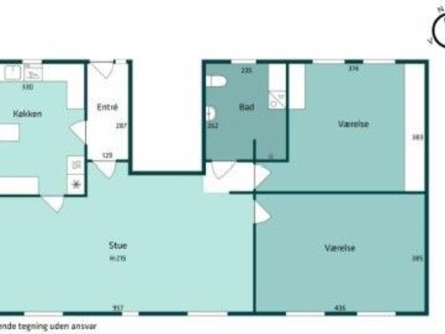 3 værelses lejlighed på 128 m²