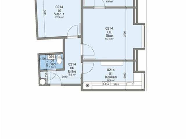 3 værelses lejlighed på 56 m2, Silkeborg, Aarhus