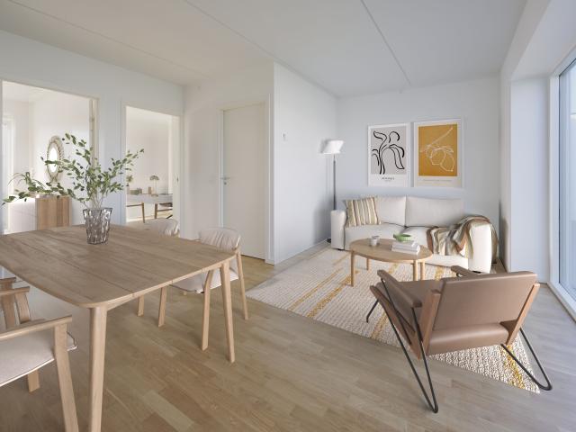 3 værelses lejlighed på 56 m²