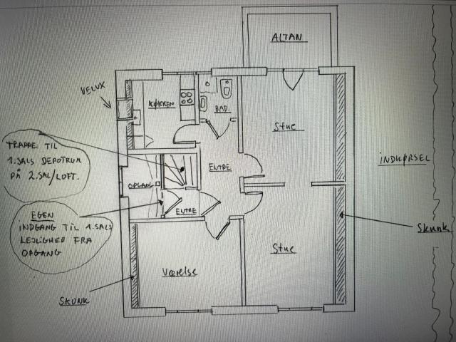 3 værelses lejlighed på 68 m²