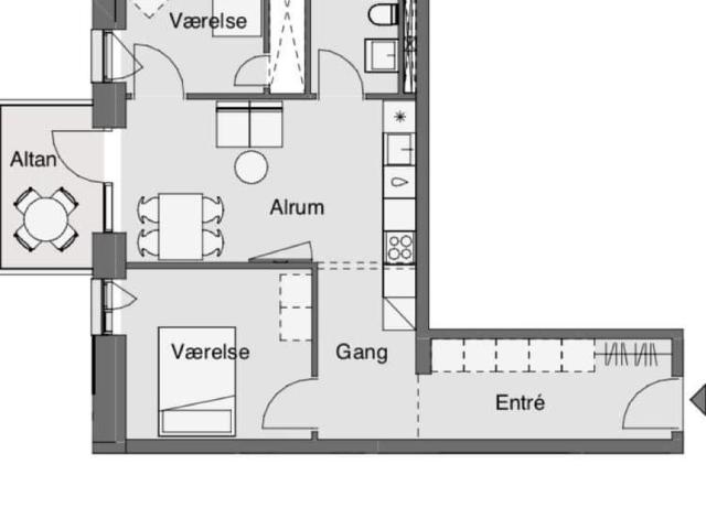 3 værelses lejlighed på 77 m²