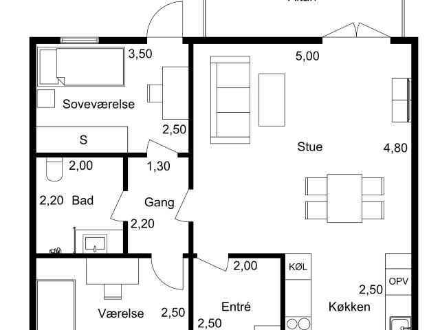 3 værelses lejlighed på 78 m²