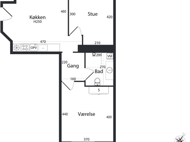 3 værelses lejlighed på 79 m²