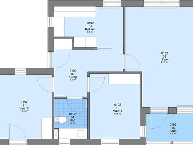 3 værelses lejlighed på 84 m2, Viborg