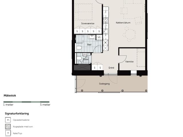 3 værelses lejlighed på 86 m²