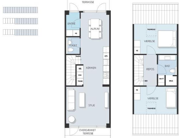 3 værelses lejlighed på 87 m²