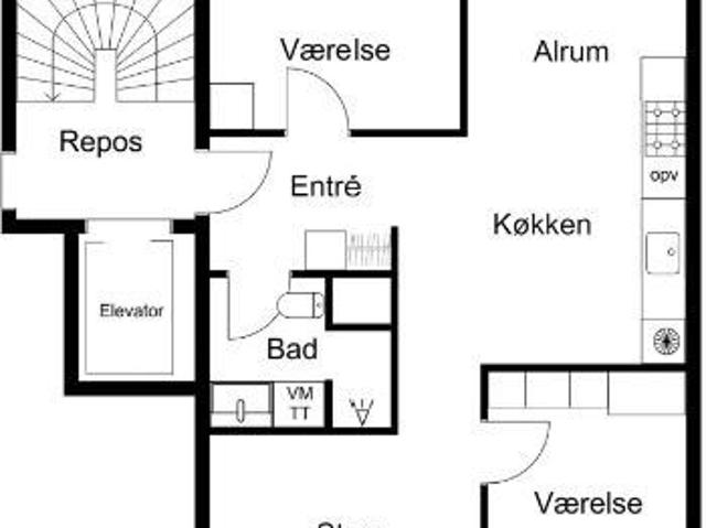 3 værelses lejlighed på 82 m²