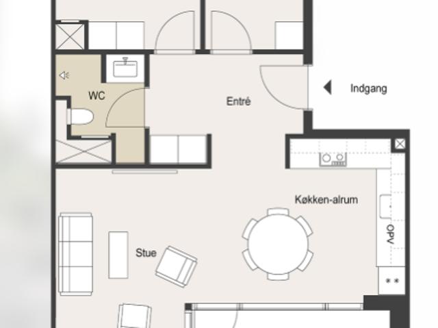 3 værelses lejlighed på 82 m²