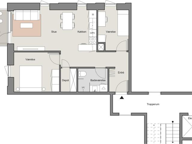 3 værelses lejlighed på 83 m² i Karolinehaven