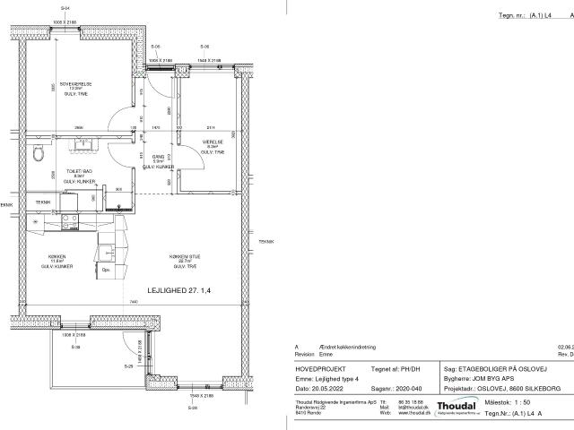 3 værelses lejlighed på 95 m²