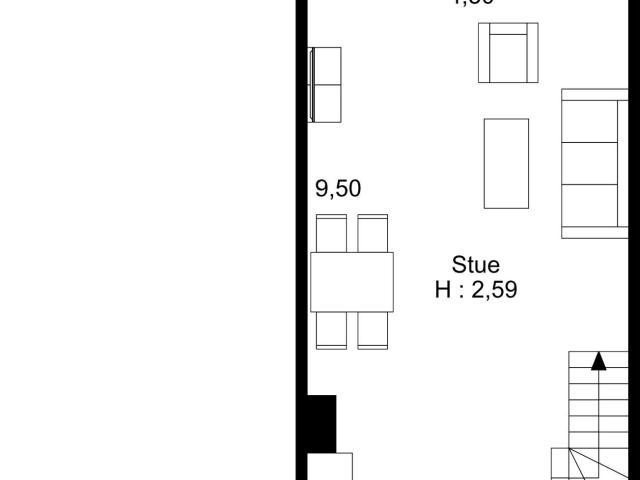 3 værelses lejlighed på 96 m²