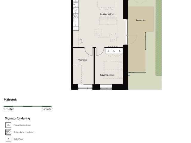 3 værelses lejlighed på 90 m²