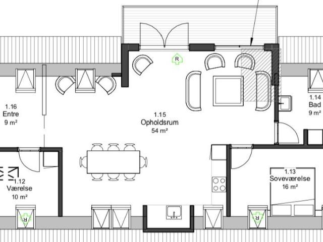 3 værelses lejlighed på 90 m²