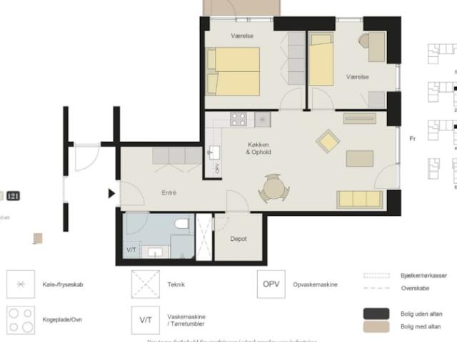 3 værelses lejlighed Rødovre Port, 8200 Aarhus N