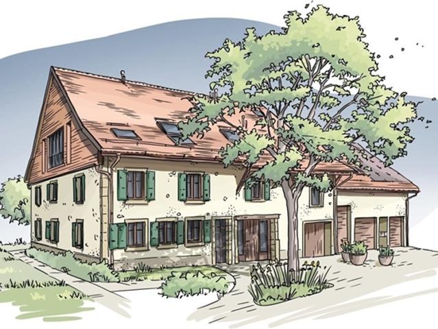 3 wunderschöne Wohnungen zur Miete in einem renovierten Bauernhaus in Vuarrens