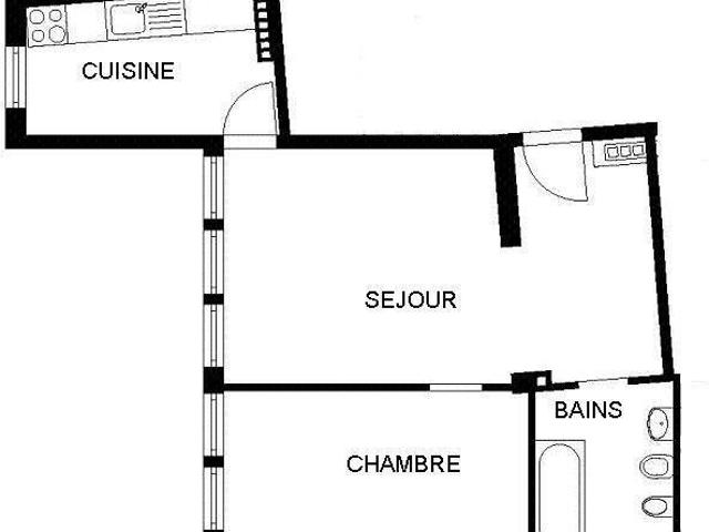 3 Zimmer, 48 m², 2. Stock