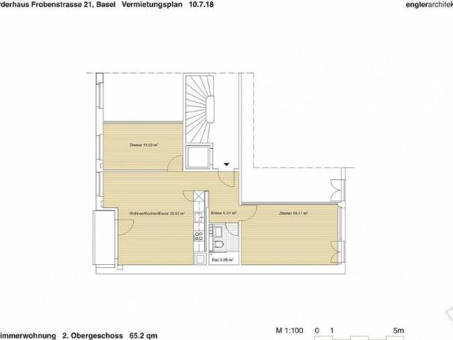 3 Zimmer, 66 m², 3. Stock