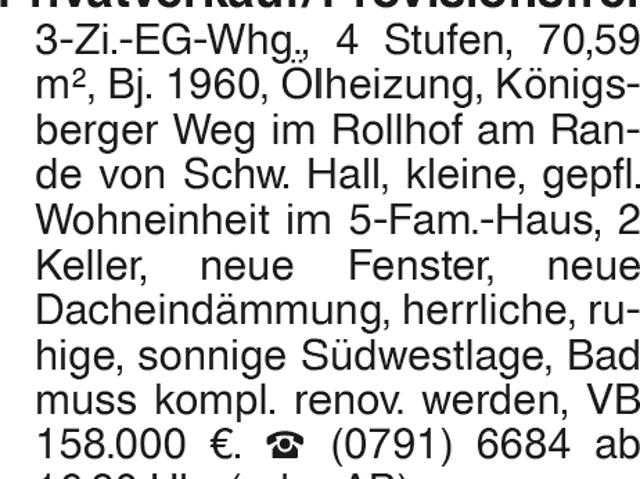 3 Zimmer EG Whg