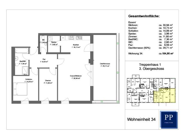 3 Zimmer Penthouse mit EBK und Dachterrasse in Schweinheim Aurelion Immobilien Aschaffenburg